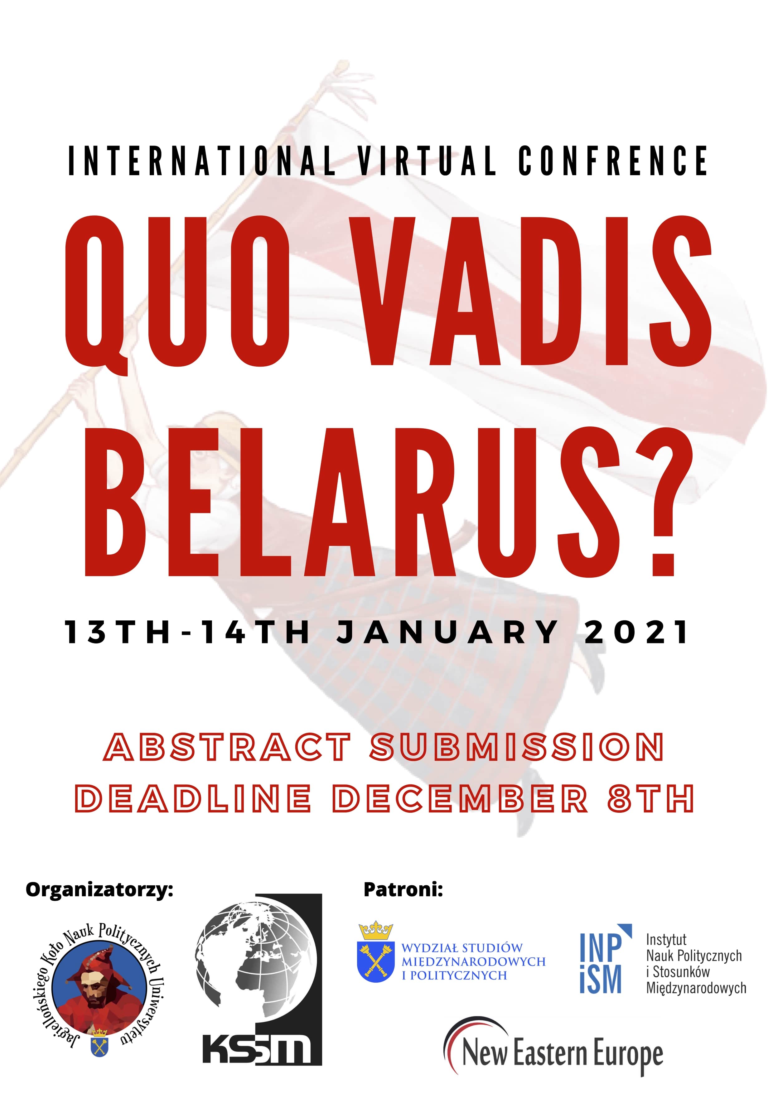 Plakat promujący konferencję Quo Vadis Belarus