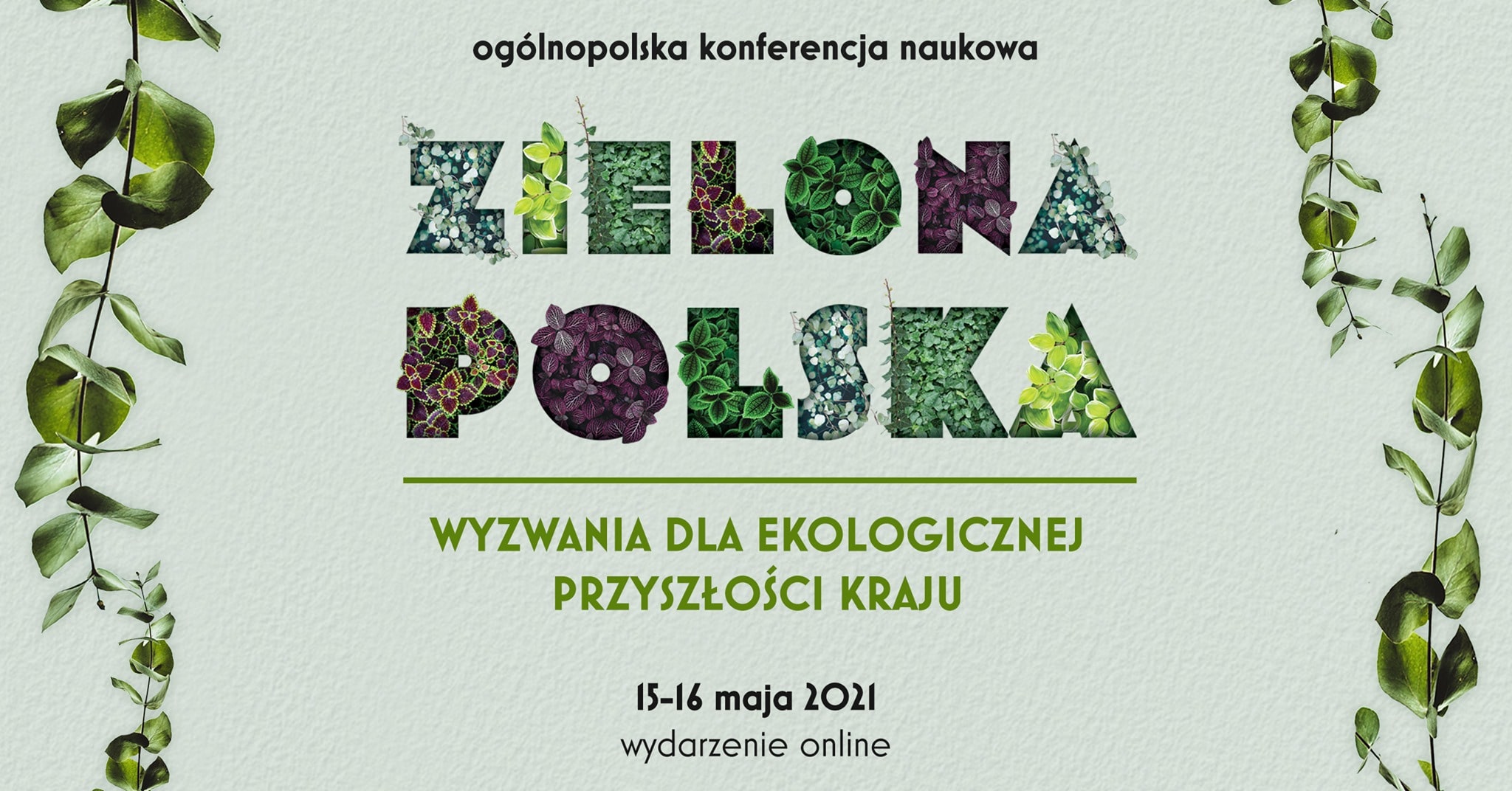 Grafika promująca ogólnopolską konferencję naukową Zielona Polska