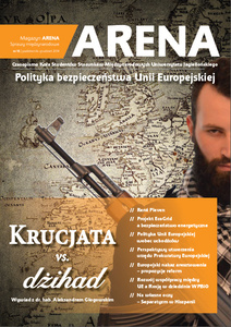 Okładka numeru „ARENA. Sprawy międzynarodowe“: Polityka bezpieczeństwa Unii Europejskiej